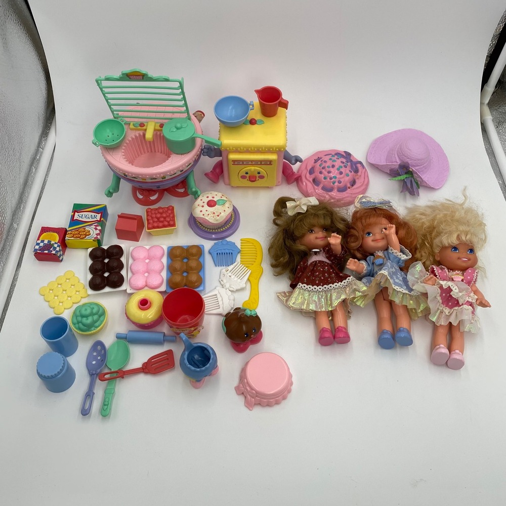 Vintageβ Mattel Cherry Merry Muffin Dolls and Accessories 1988-1989 Large Lot